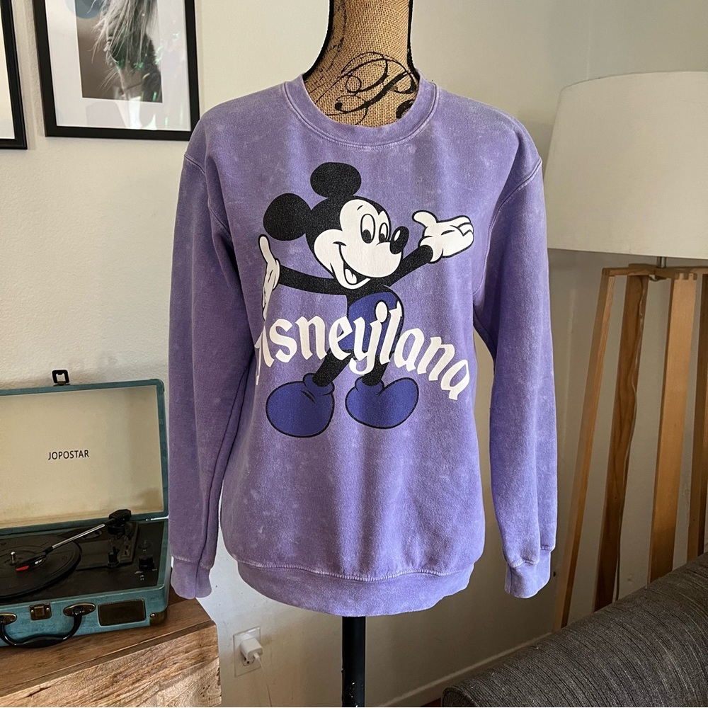 Disney Parks Disneyland Mickey Mouse Purple Sweatshirt Size Small